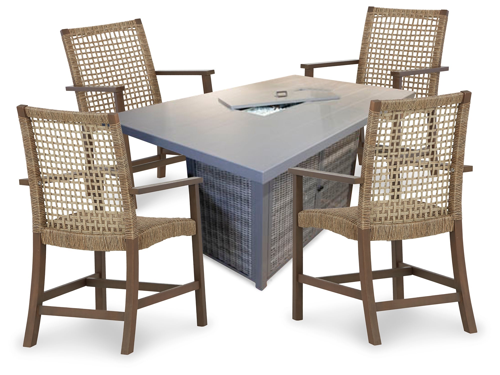 Palazzo Outdoor Bar Table and 4 Barstools