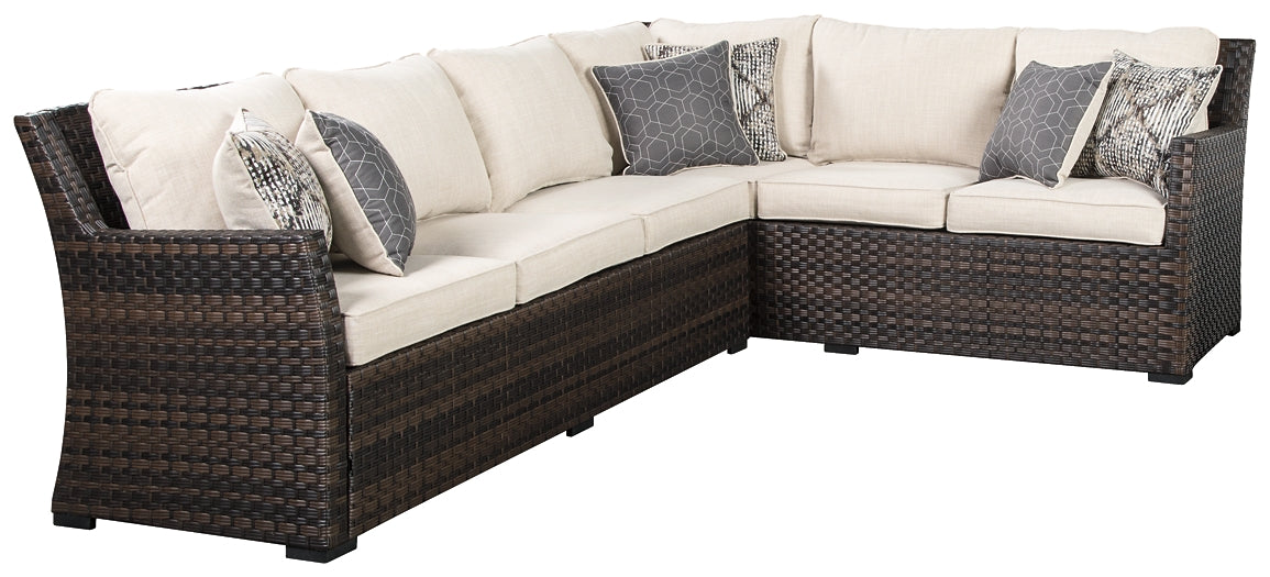 Easy Isle 3-Piece Outdoor Sectional with Chair and Coffee Table