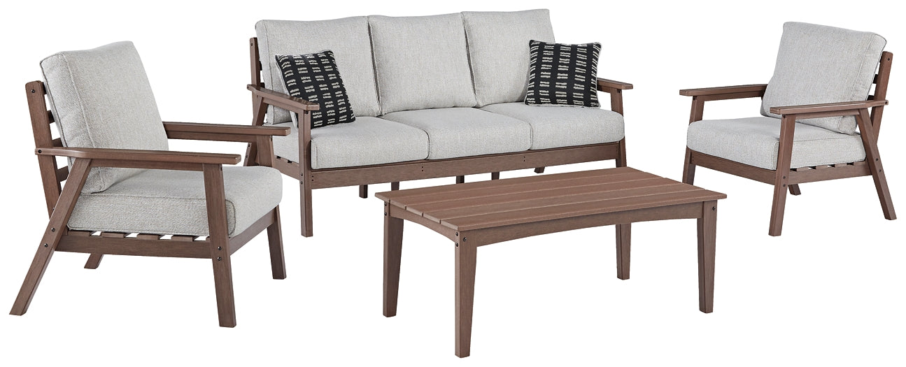 Emmeline Outdoor Sofa and 2 Chairs with Coffee Table